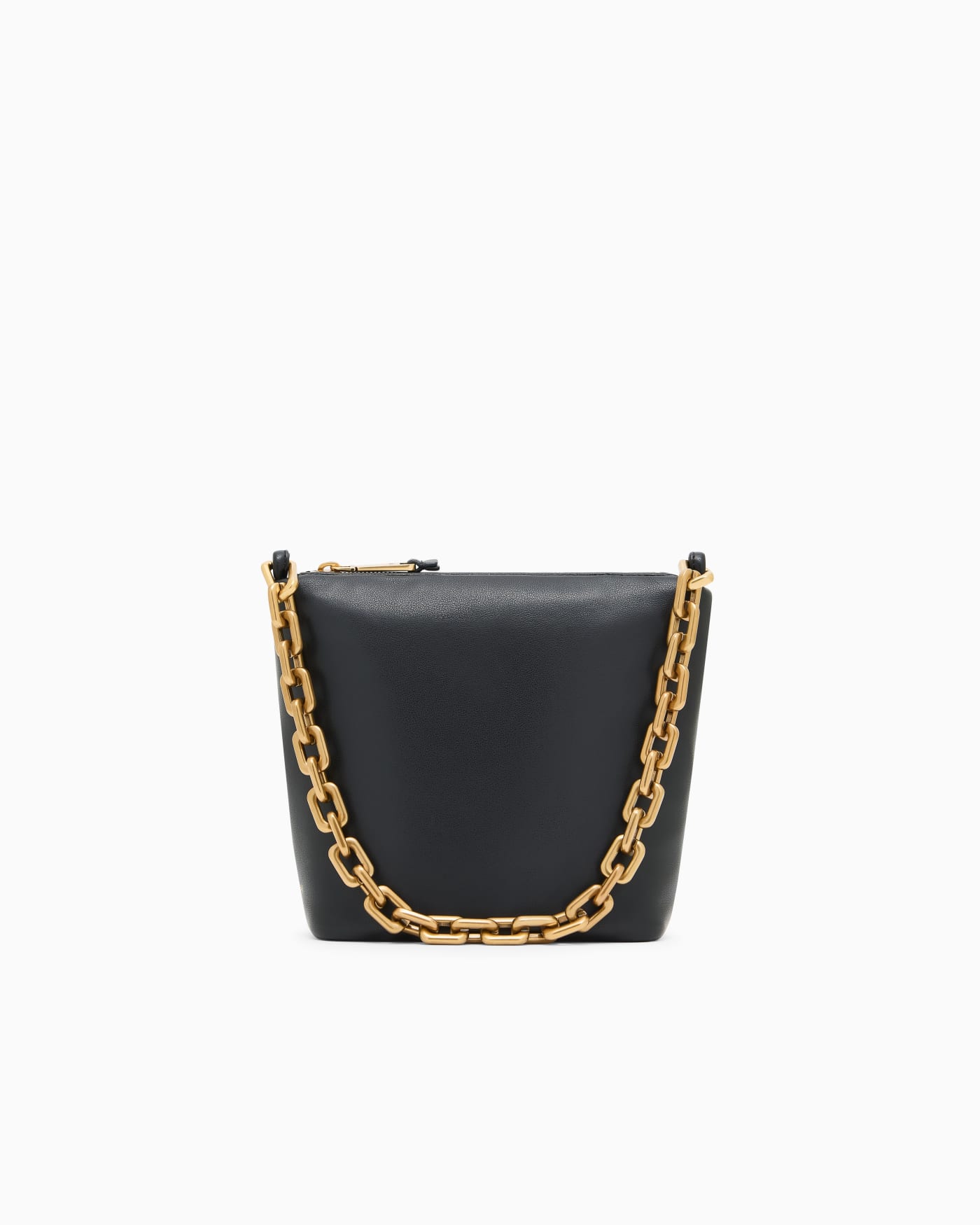 Leather small hobo bag with chain