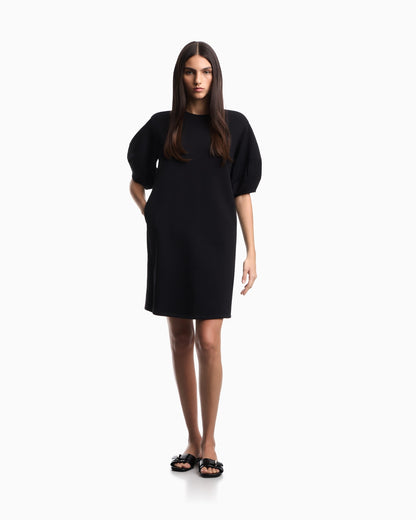 Stretch double jersey dress with rayon insert