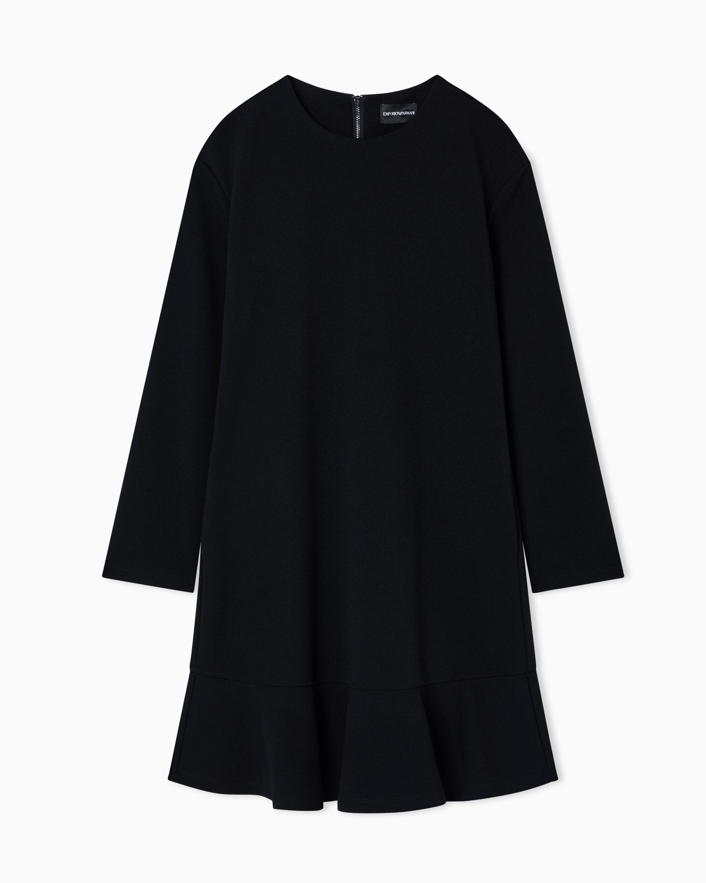 Scuba crêpe scuba dress with a flounce