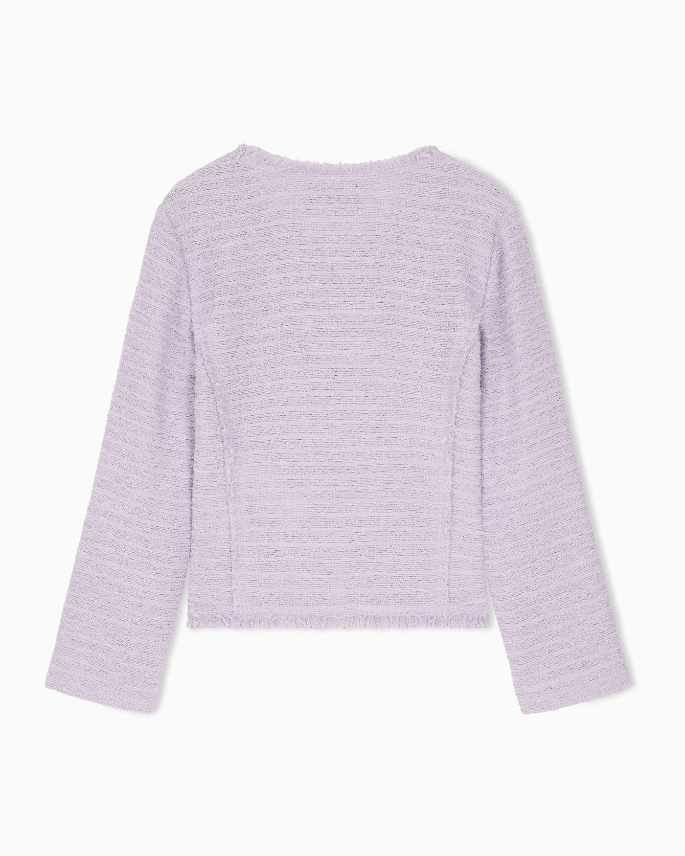 Unlined textured jacket with ottoman bows and round neckline