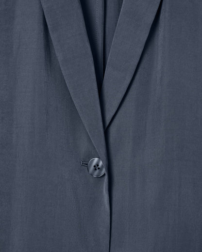 Washed twill single-breasted jacket with shawl collar