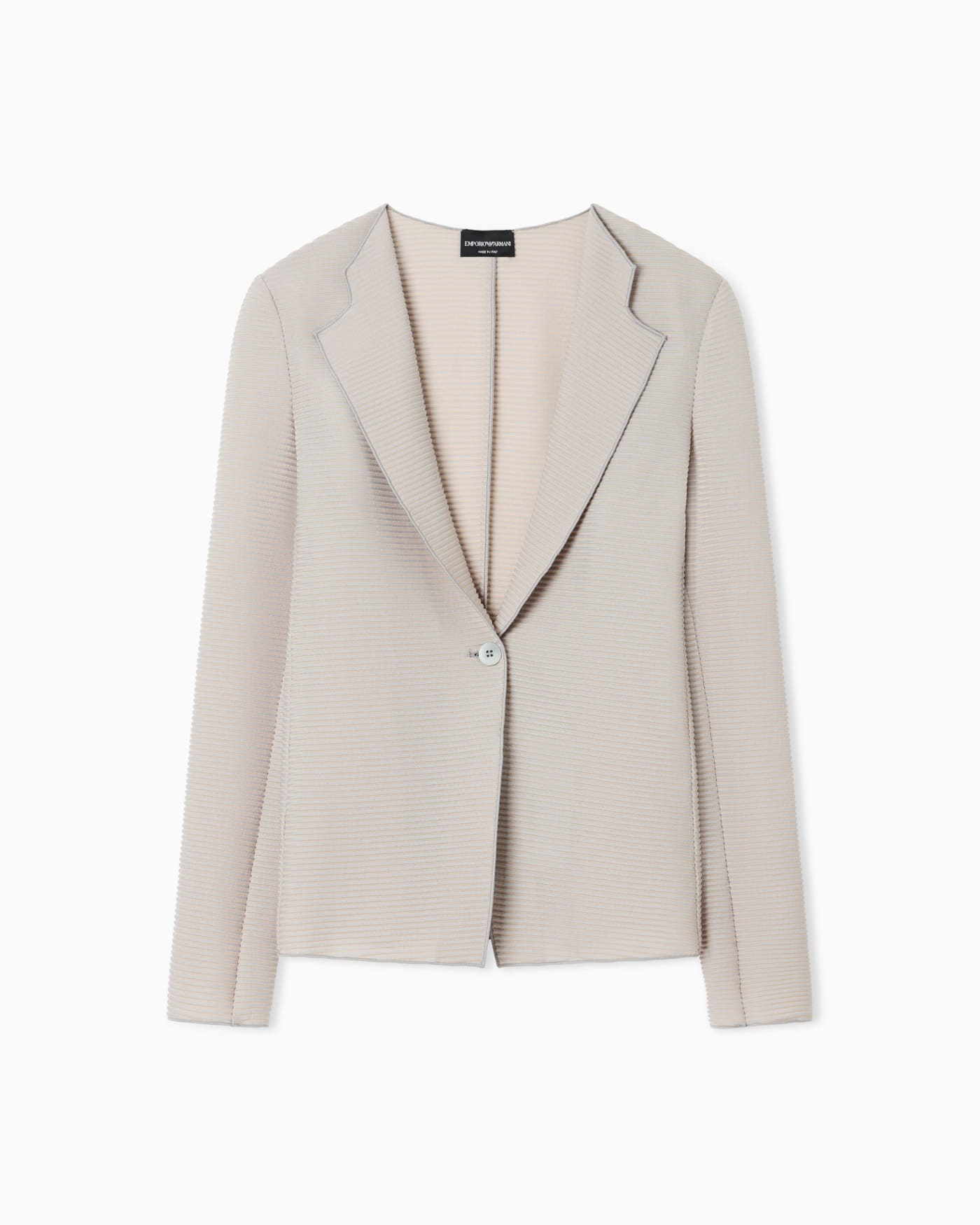 Jacket with lapels in canneté fabric