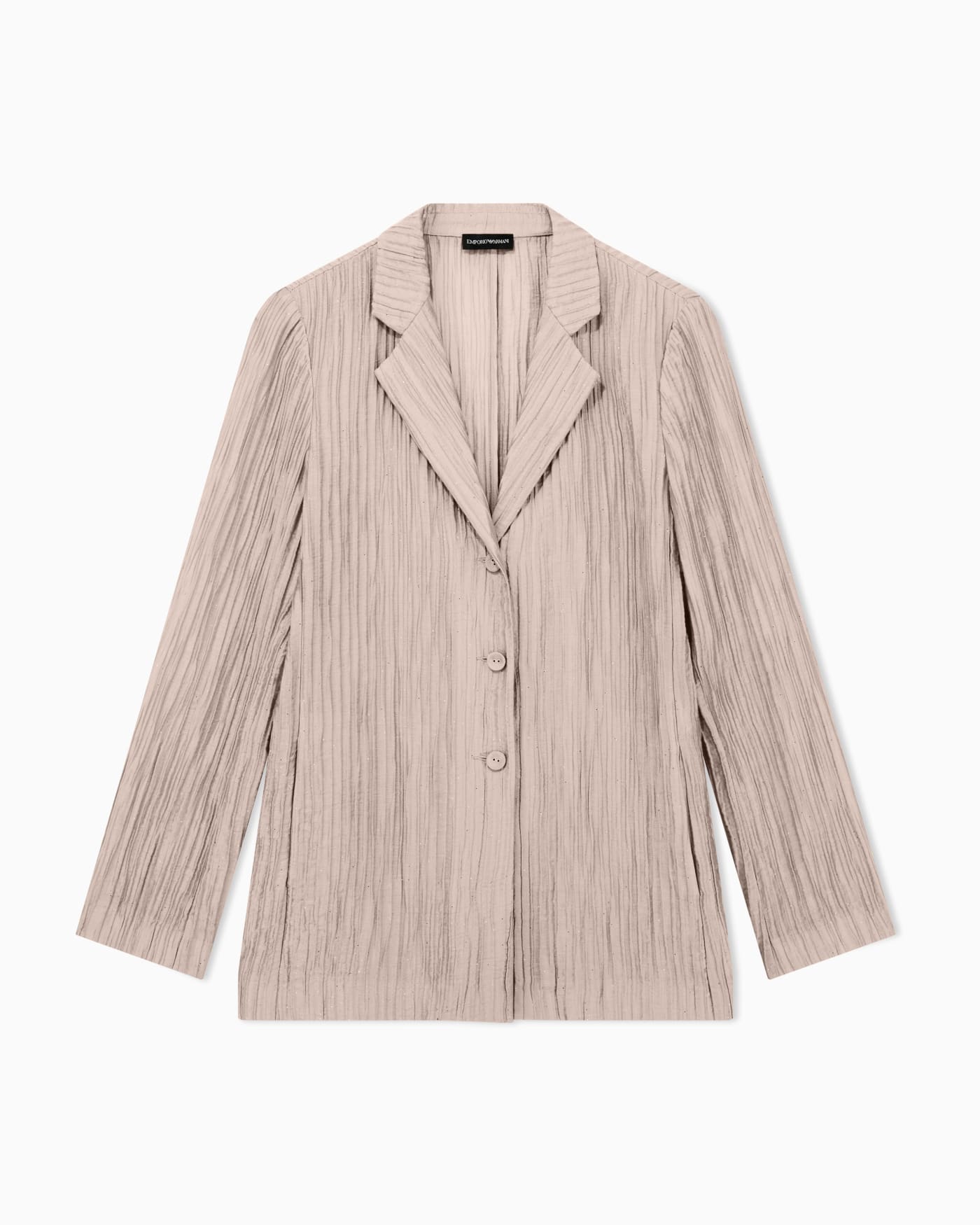 Single-breasted jacket in sparkling pleated crepon
