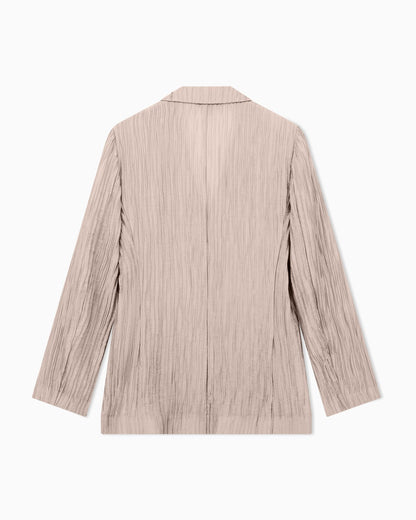 Single-breasted jacket in sparkling pleated crepon