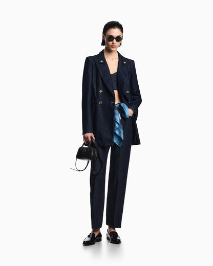 Double-breasted blazer in 11 oz denim