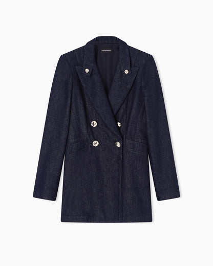 Double-breasted blazer in 11 oz denim