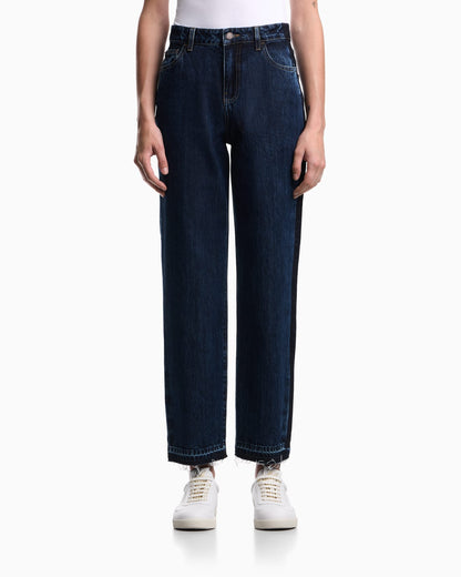 J3H regular-fit jeans in marbled denim with side band