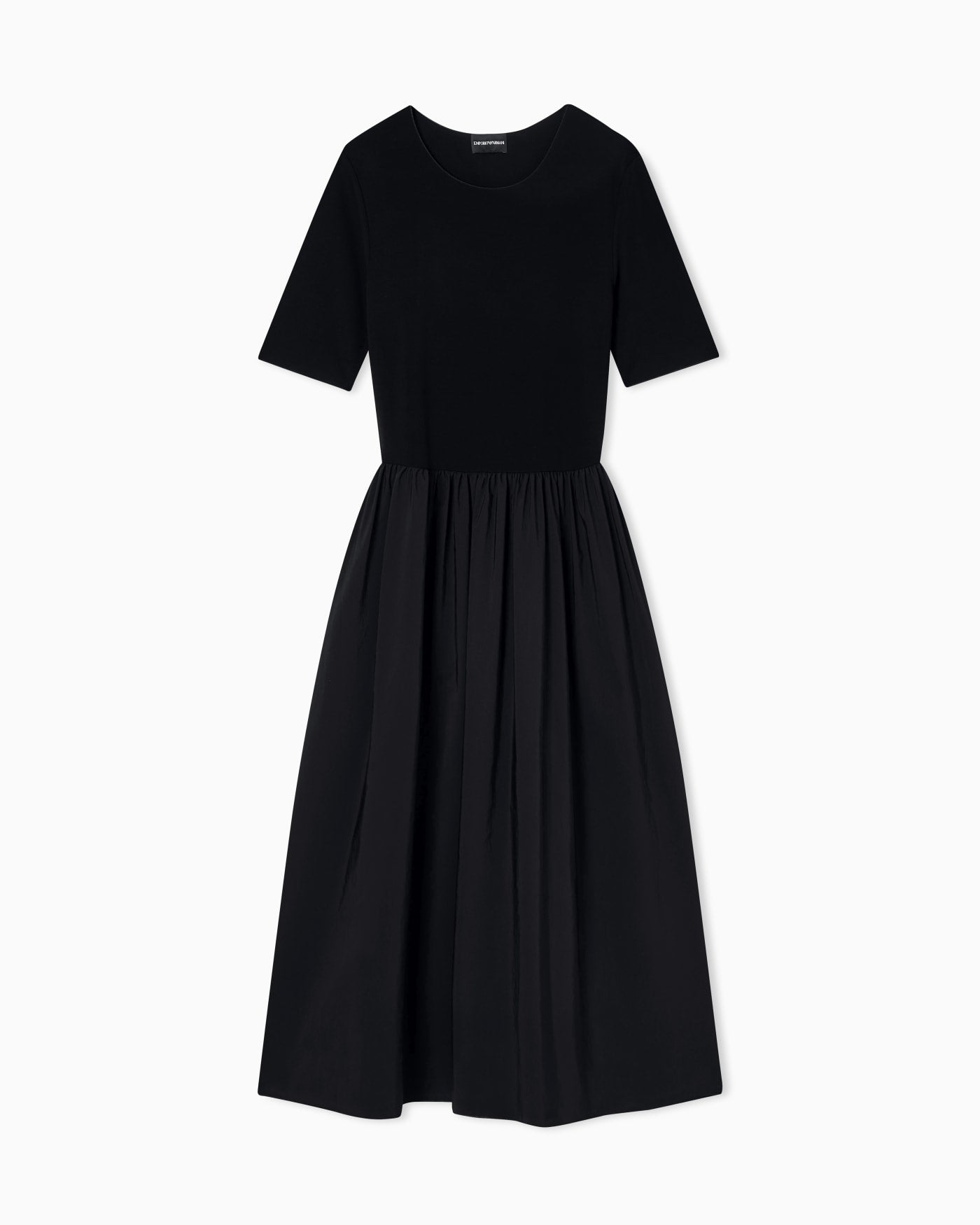 Long, short-sleeved interlock dress