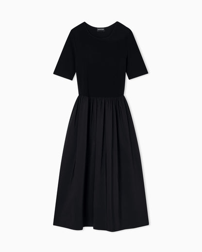 Long, short-sleeved interlock dress