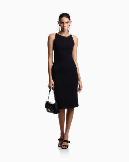 Ottoman jersey sheath dress
