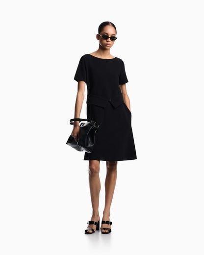 Ottoman jersey flared dress