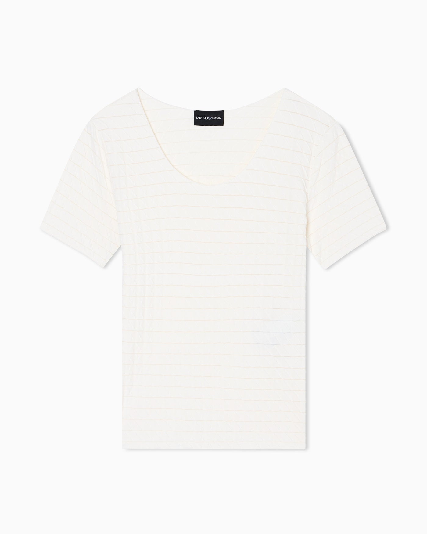 Stretch nylon jersey jumper with jacquard motif