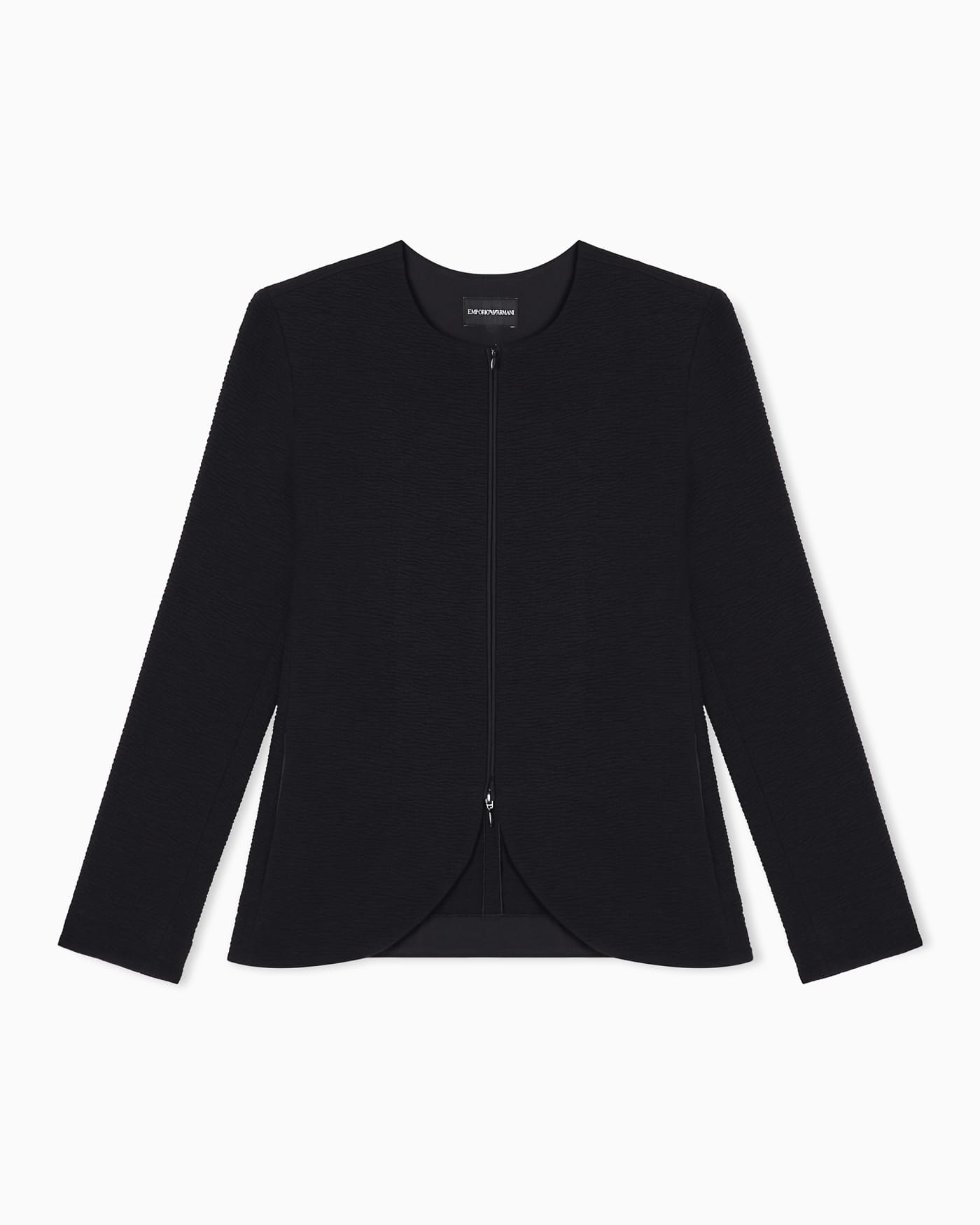 Embossed jersey zip-up jacket