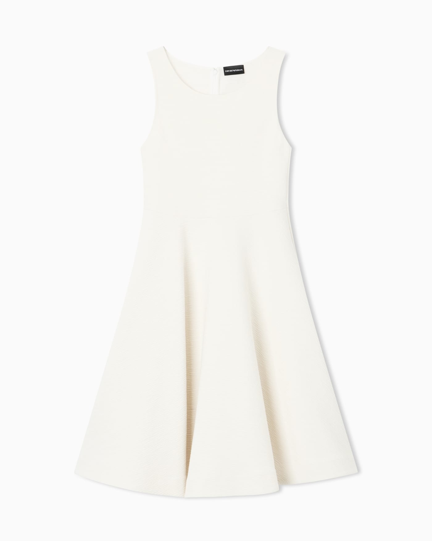 Embossed jersey full-skirted dress