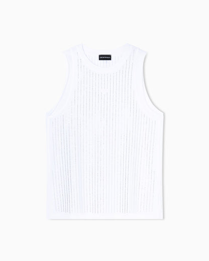 Mercerised tank top with rhinestones