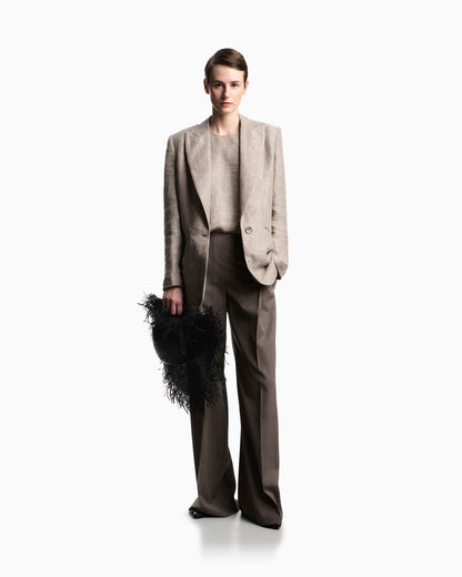 Light wool trousers with side crease