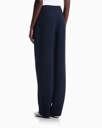 Unlined high-waisted wide-leg trousers with side pockets