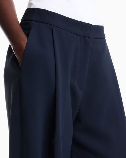 Unlined high-waisted wide-leg trousers with side pockets