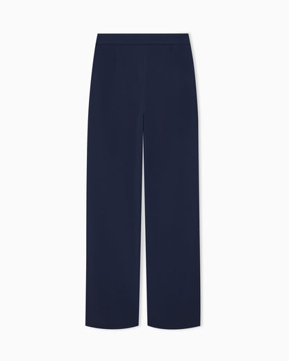 Unlined high-waisted wide-leg trousers with side pockets