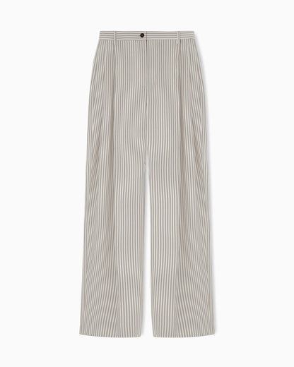 Icon striped fluid crêpe darted trousers
