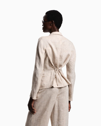 Linen chambray lapel jacket