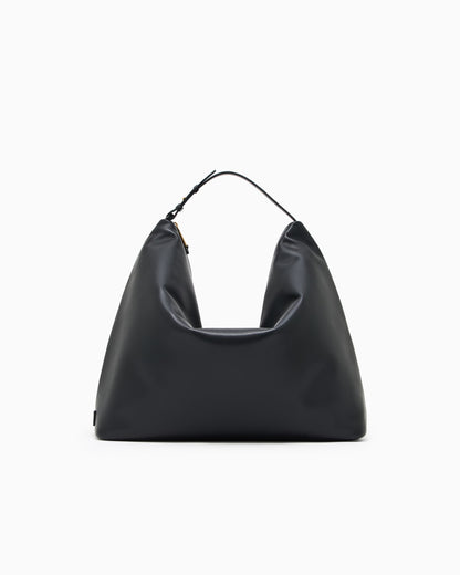 Leather oversized hobo bag