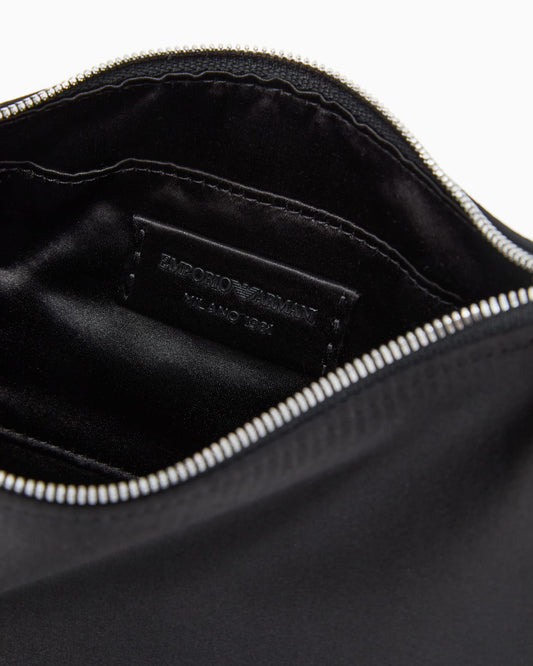 Satin shoulder bag with chain strap