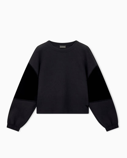 Double jersey sweatshirt with chenille tape Travel Essential