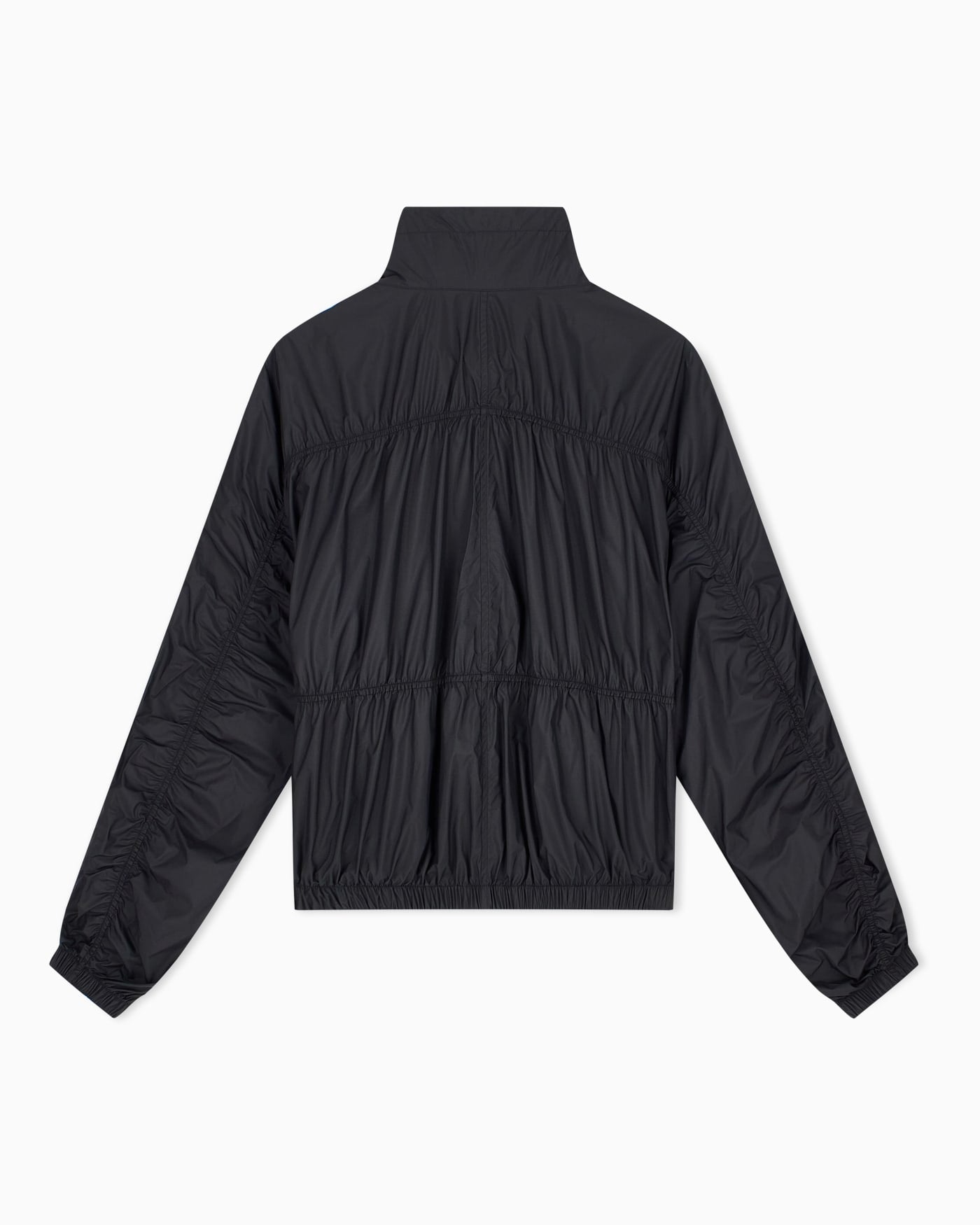 Reversible blouson jacket with matte and shiny finishes