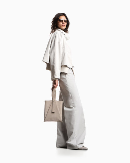 Blouson jacket in brushed techno cotton with a metal zipper