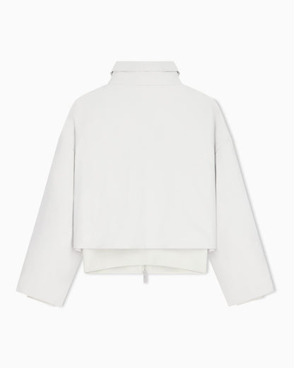 Blouson jacket in brushed techno cotton with a metal zipper