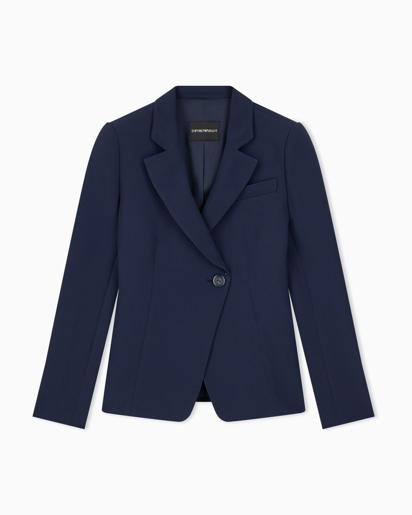 Tailored single-breasted blazer with notched lapels