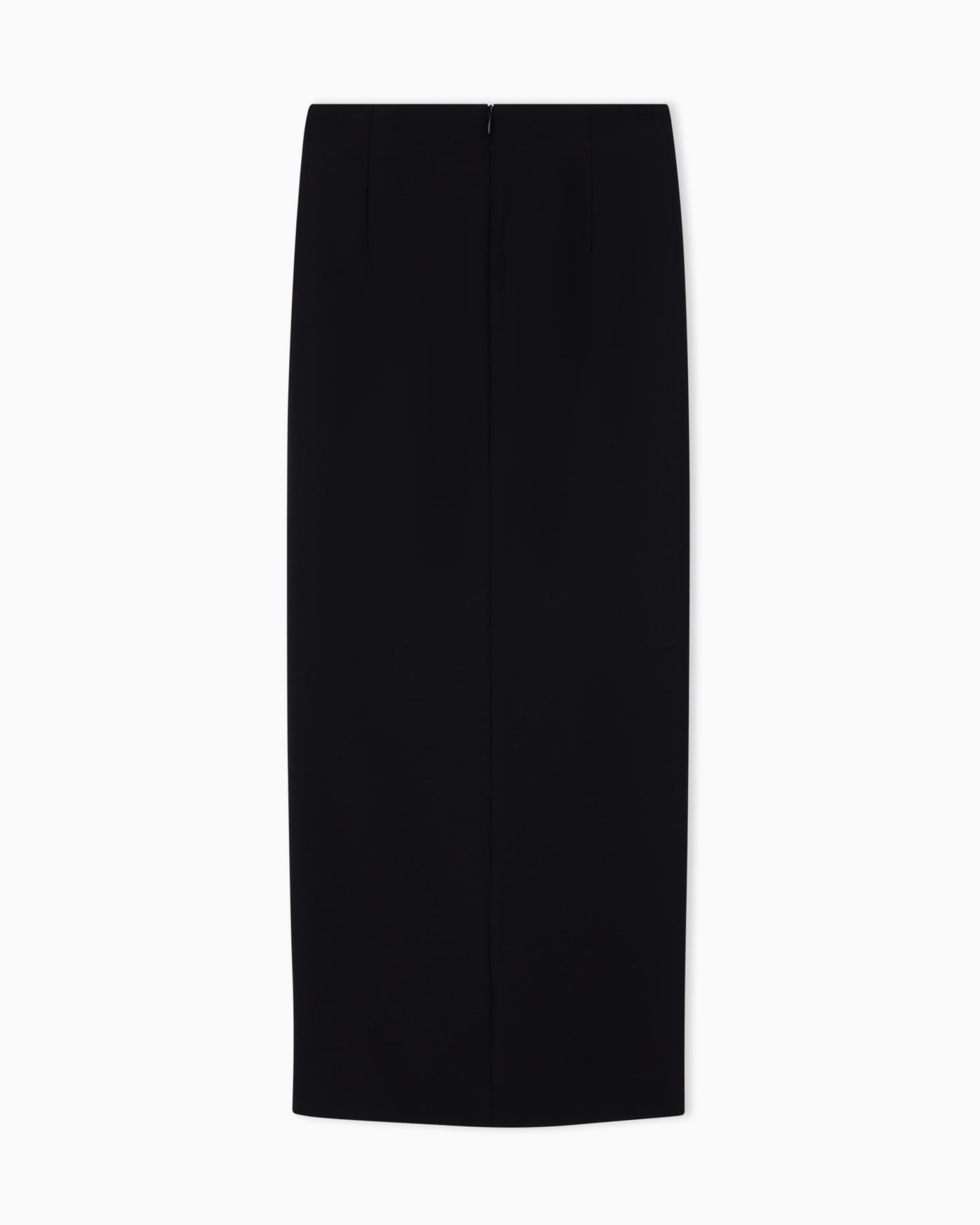 Unlined wrap skirt in techno cady with metallic buttons