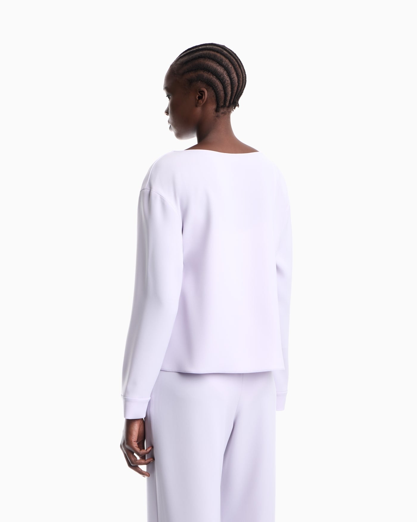 Unlined top in techno cady with stud rivets and buttonholes