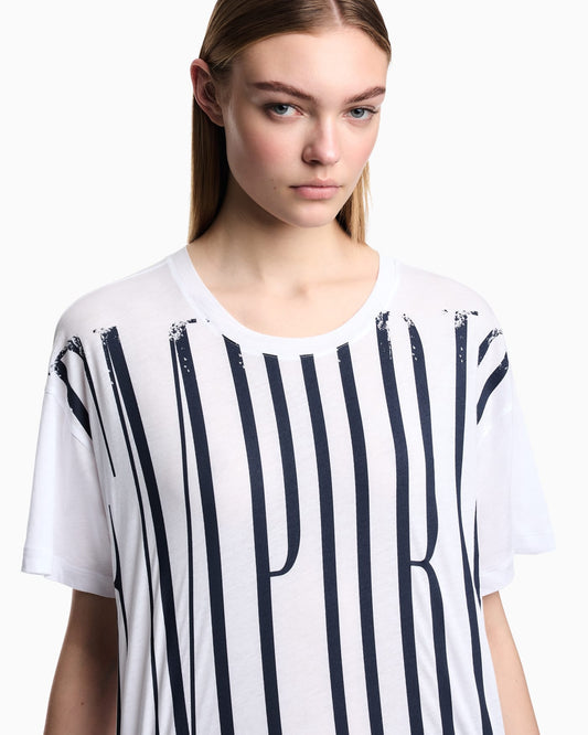 Lightweight jersey T-shirt with oversized Emporio lettering
