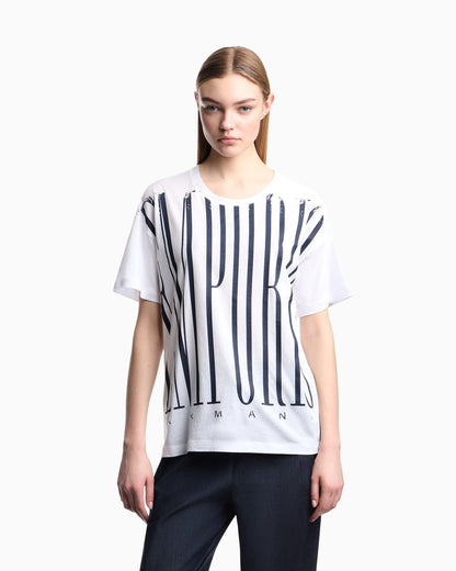 Lightweight jersey T-shirt with oversized Emporio lettering