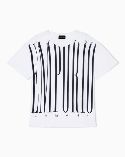 Lightweight jersey T-shirt with oversized Emporio lettering