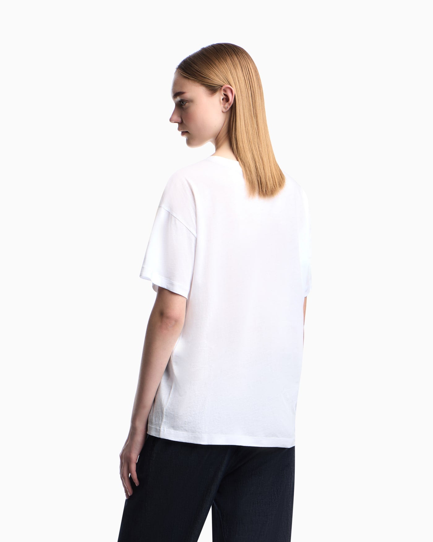 Lightweight jersey T-shirt with oversized Emporio lettering
