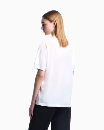 Lightweight jersey T-shirt with oversized Emporio lettering