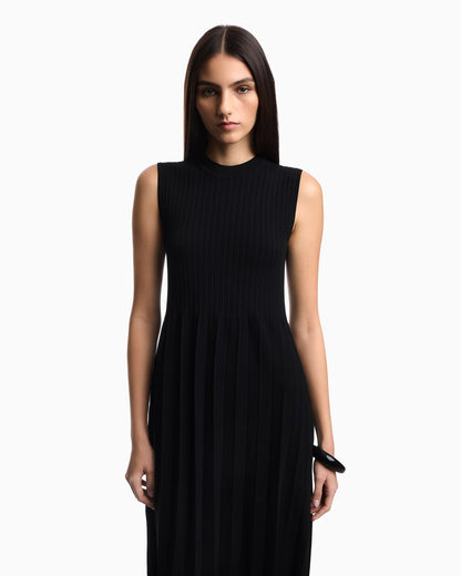 pleat-knit dress