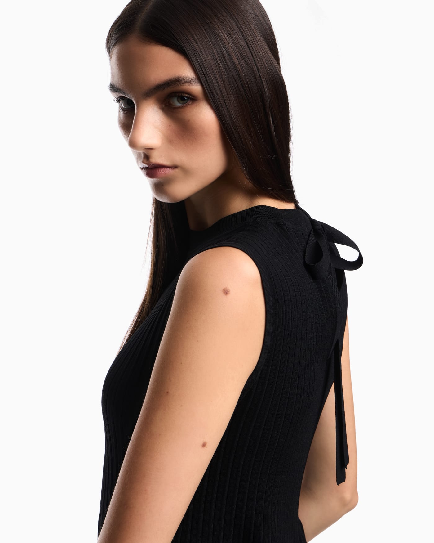 pleat-knit dress