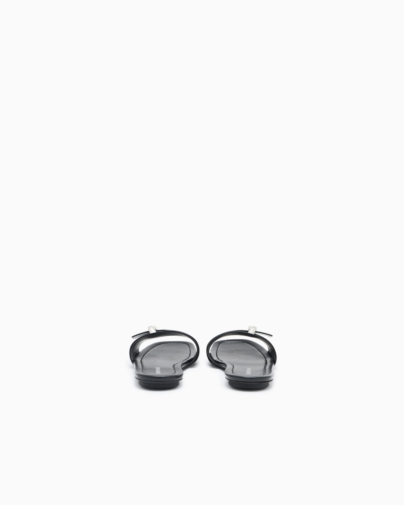 Shiny polished leather band sandals
