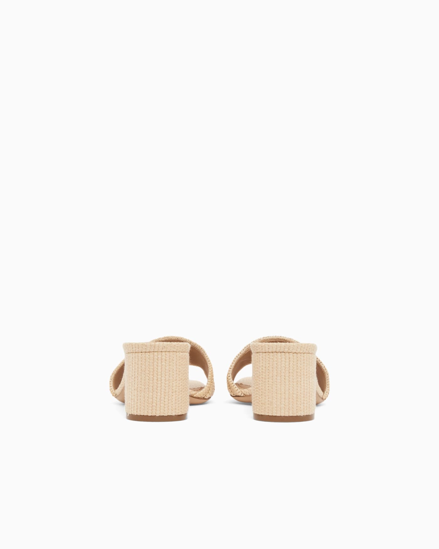 Woven raffia heeled sandals