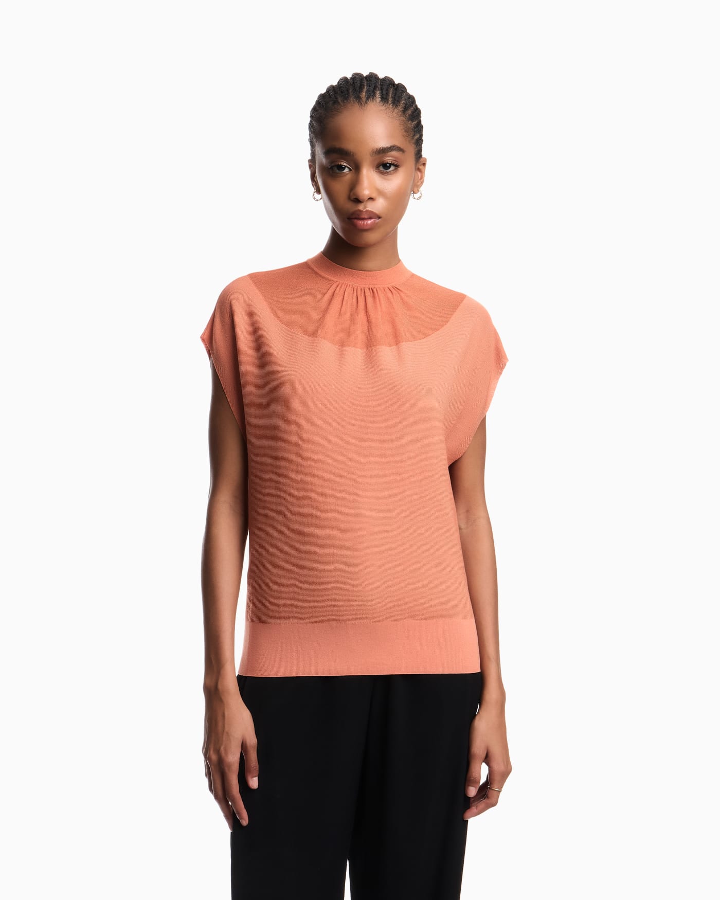 Links stitch Lyocell-blend jumper with yoke
