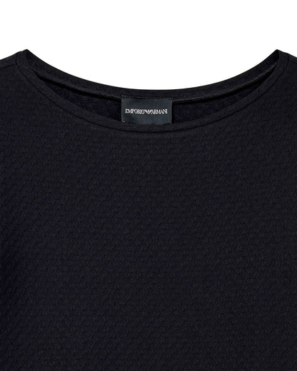 Long-sleeved jersey jumper with a jacquard relief pattern