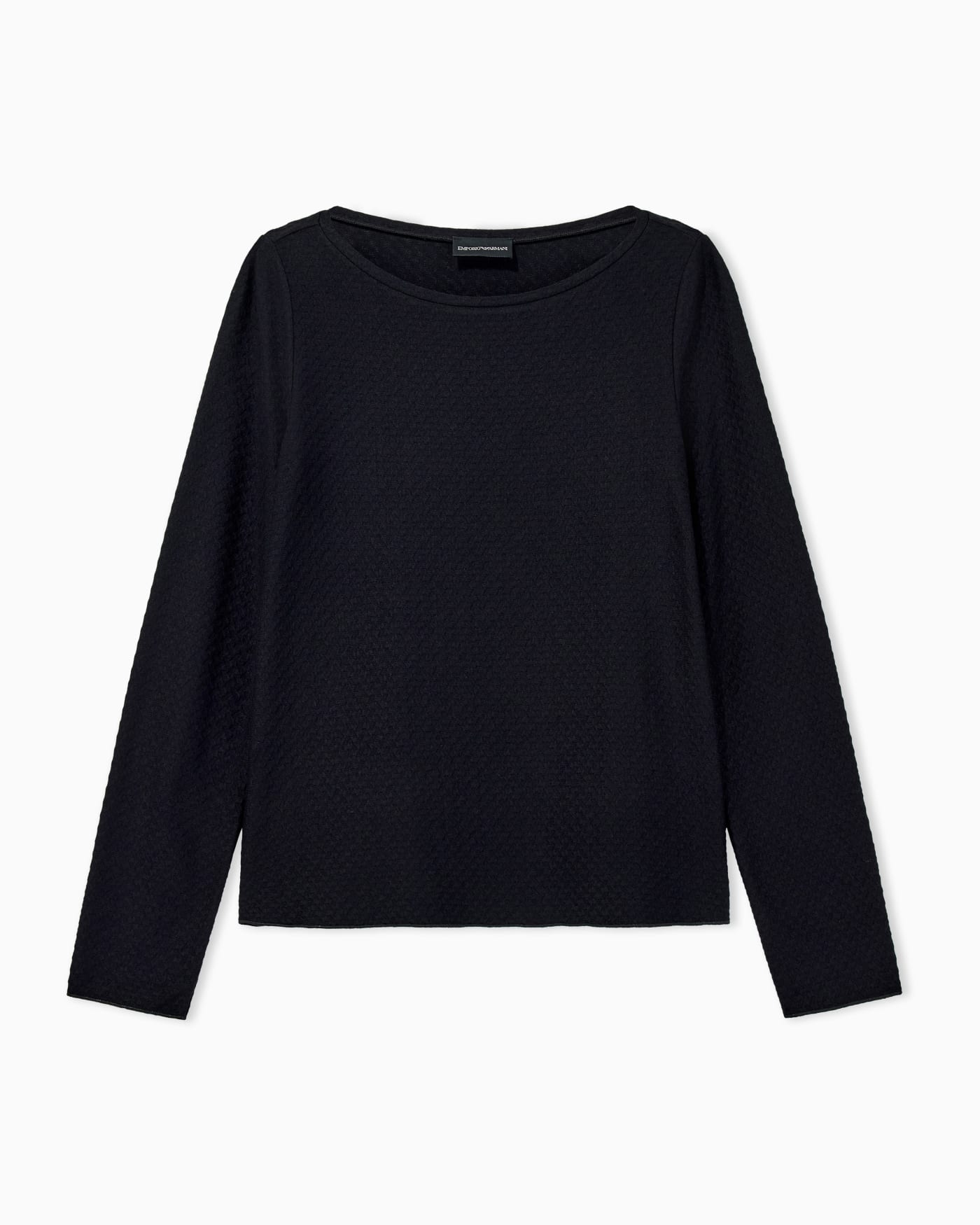 Long-sleeved jersey jumper with a jacquard relief pattern