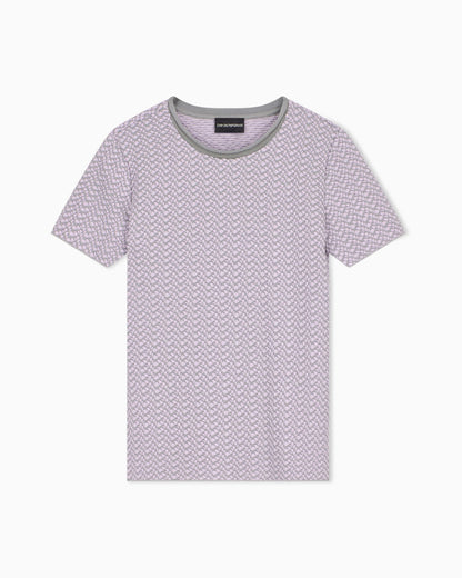 Short-sleeve jumper in geometric jacquard jersey