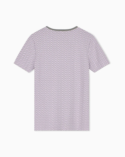 Short-sleeve jumper in geometric jacquard jersey
