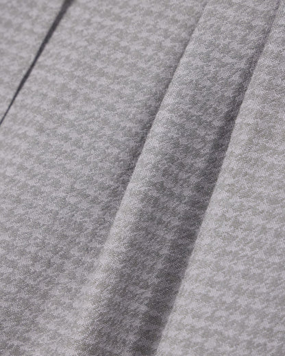 High-waisted trousers in houndstooth viscose and wool