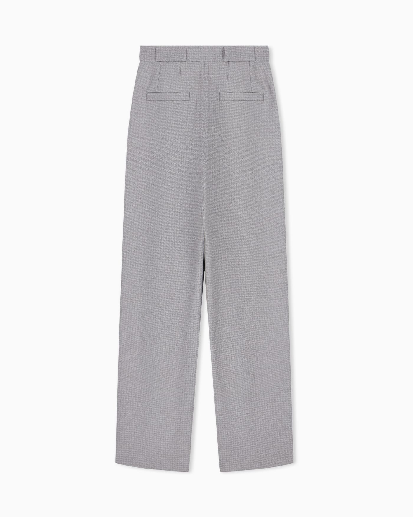 High-waisted trousers in houndstooth viscose and wool